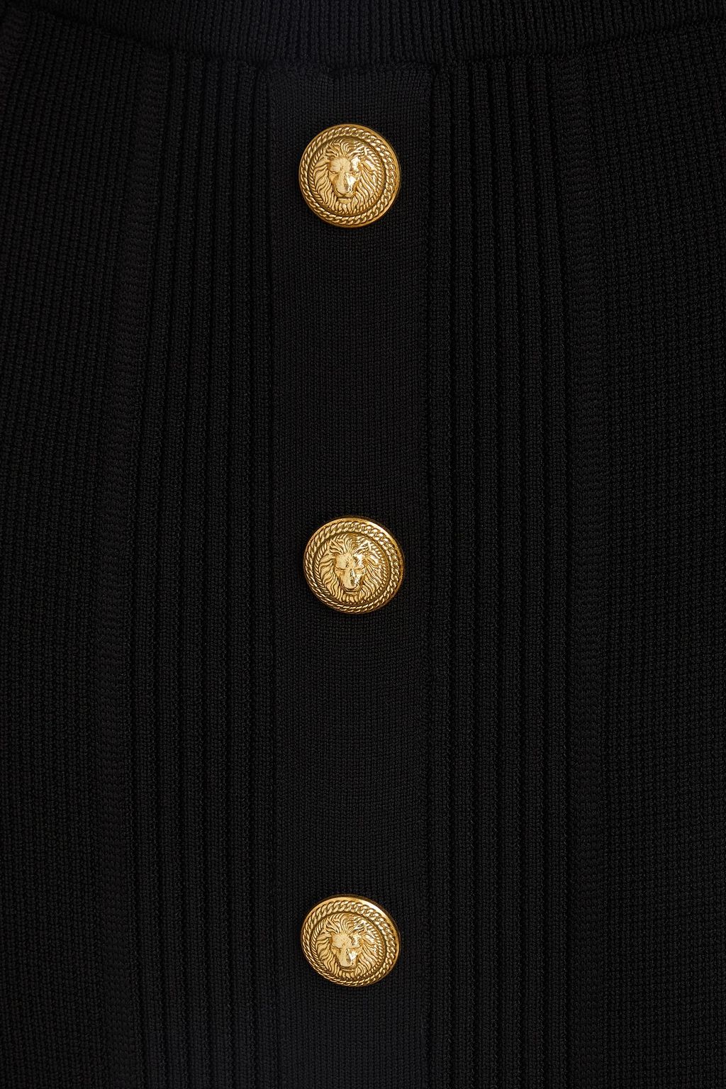 BALMAIN 리브 니트 미디 펜슬 스커트