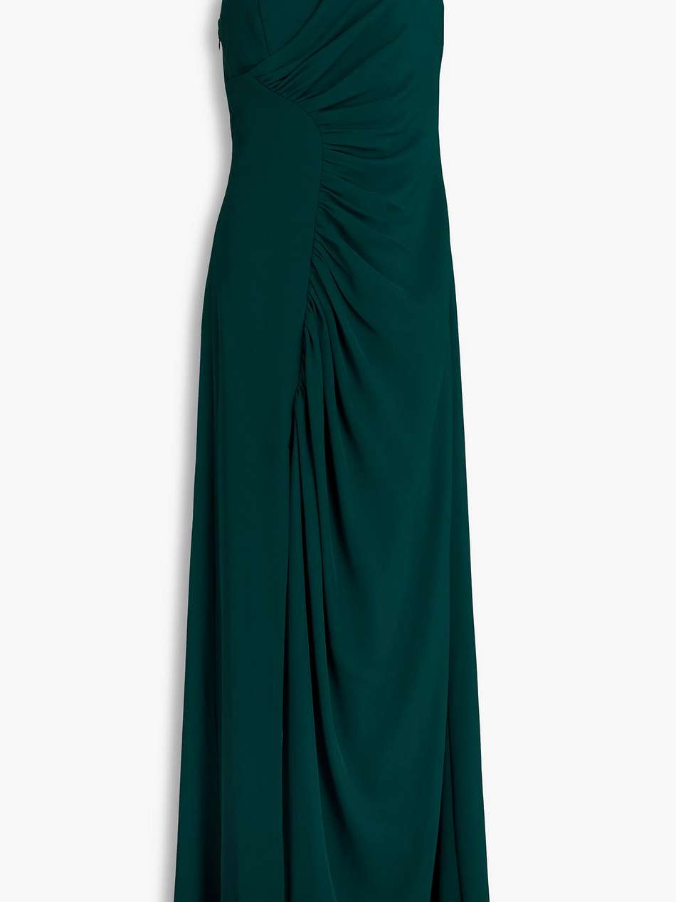verdianna one-shoulder ruched crepe gown
