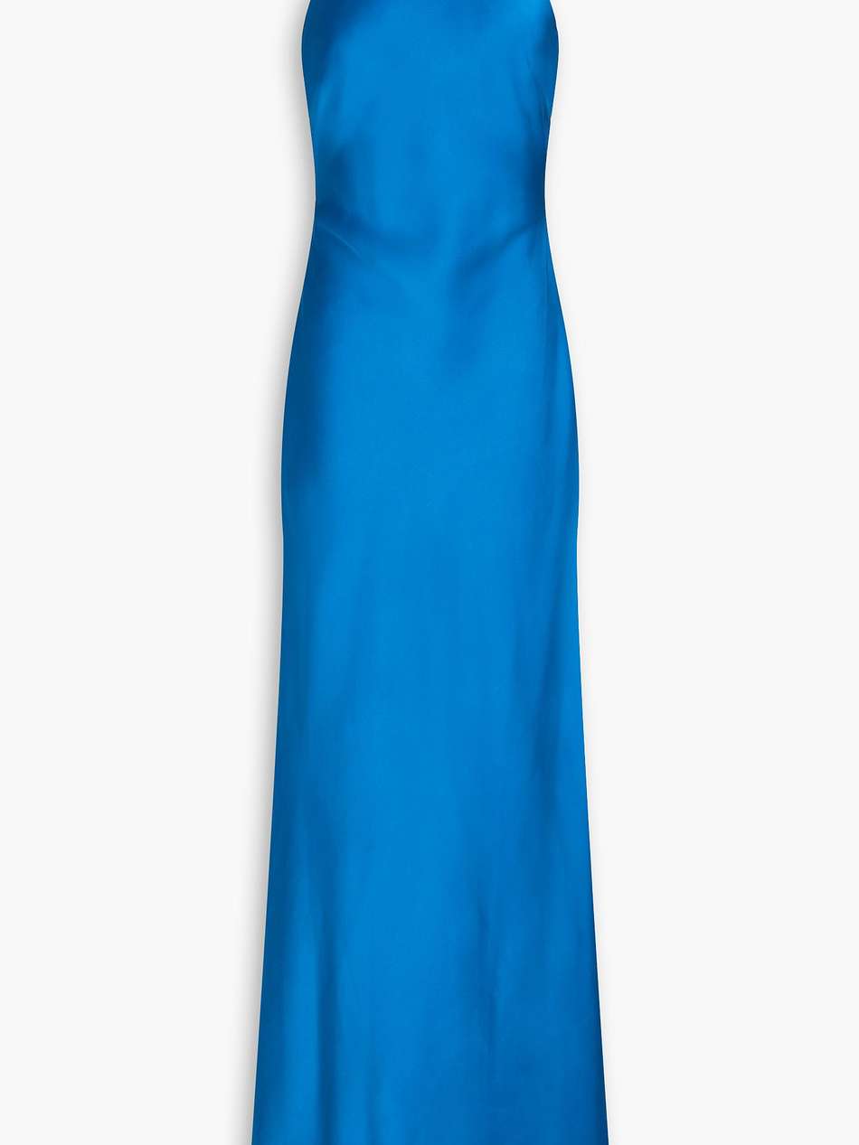 speranza draped chiffon and satin gown