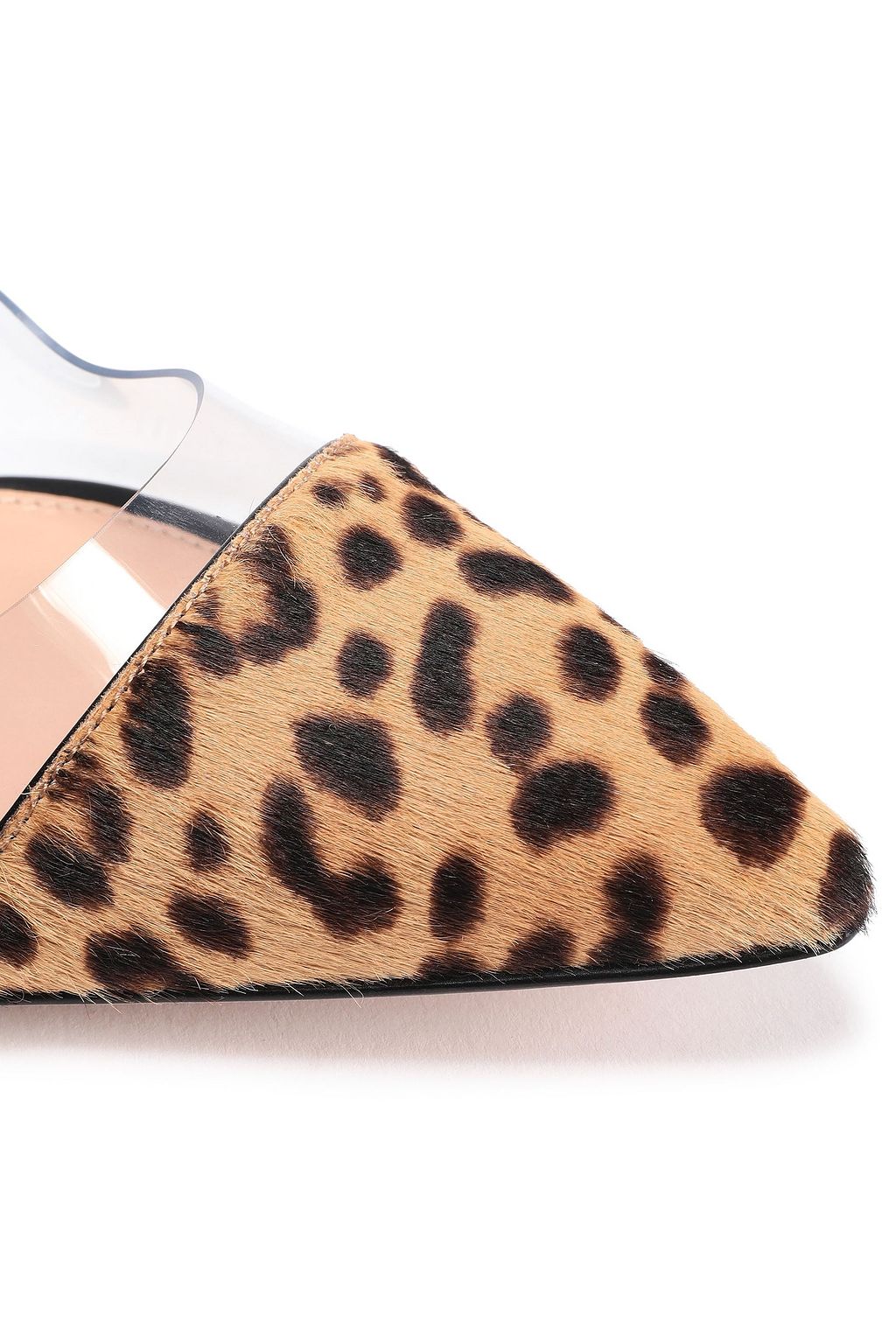 GIANVITO ROSSI Plexi leopard-print calf hair and PVC pumps