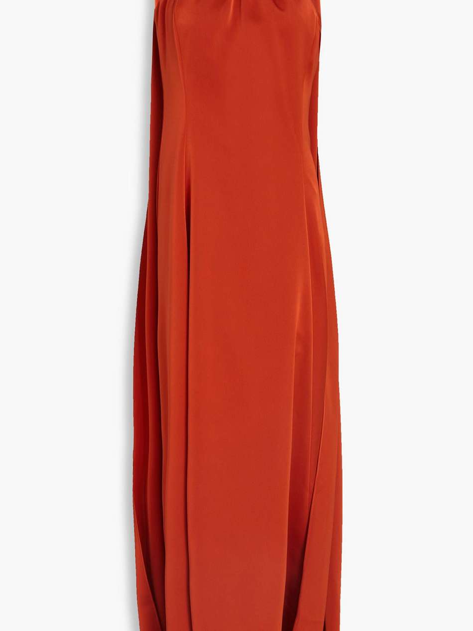 genevieve draped satin gown