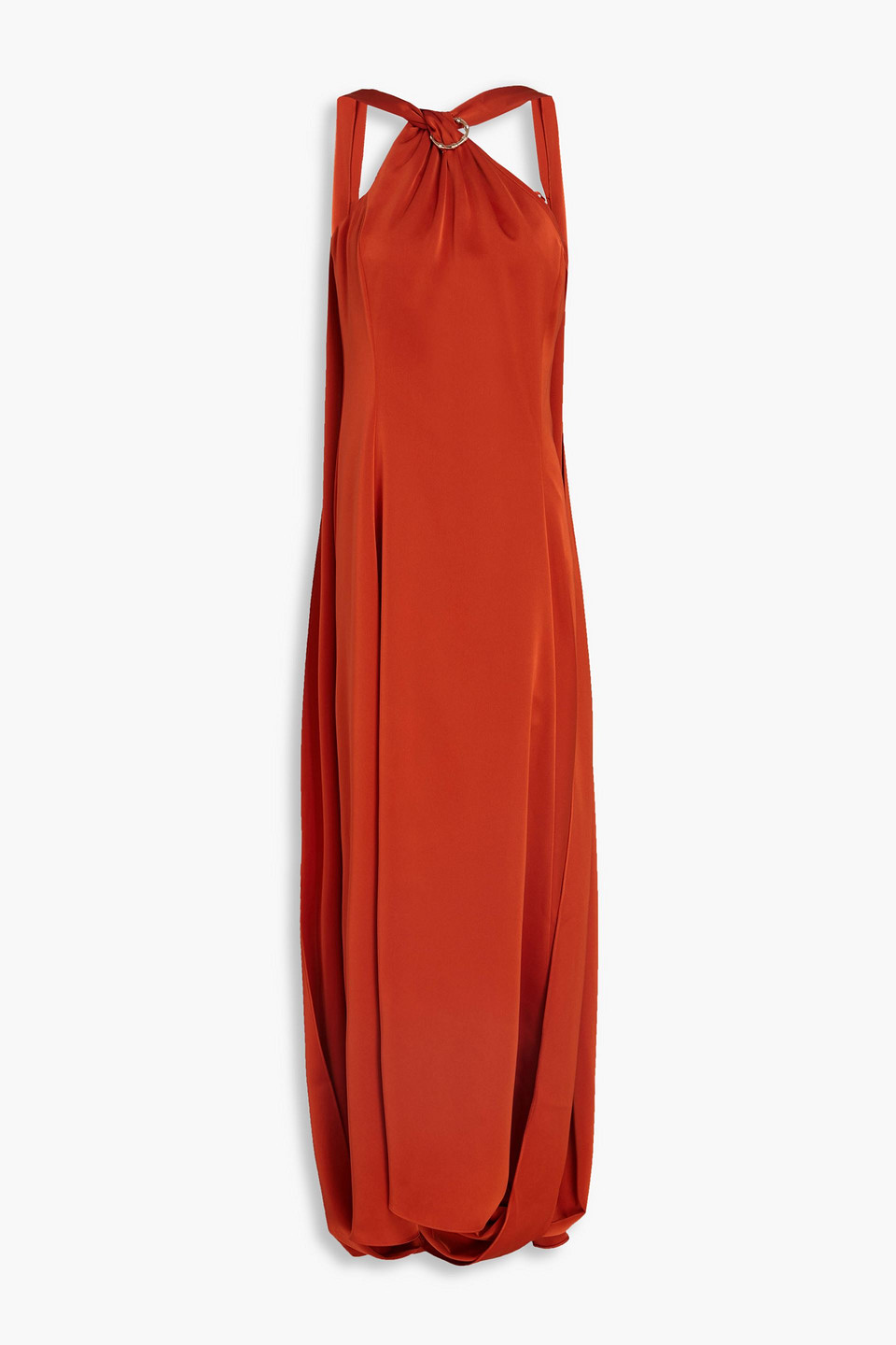 Genevieve draped satin gown