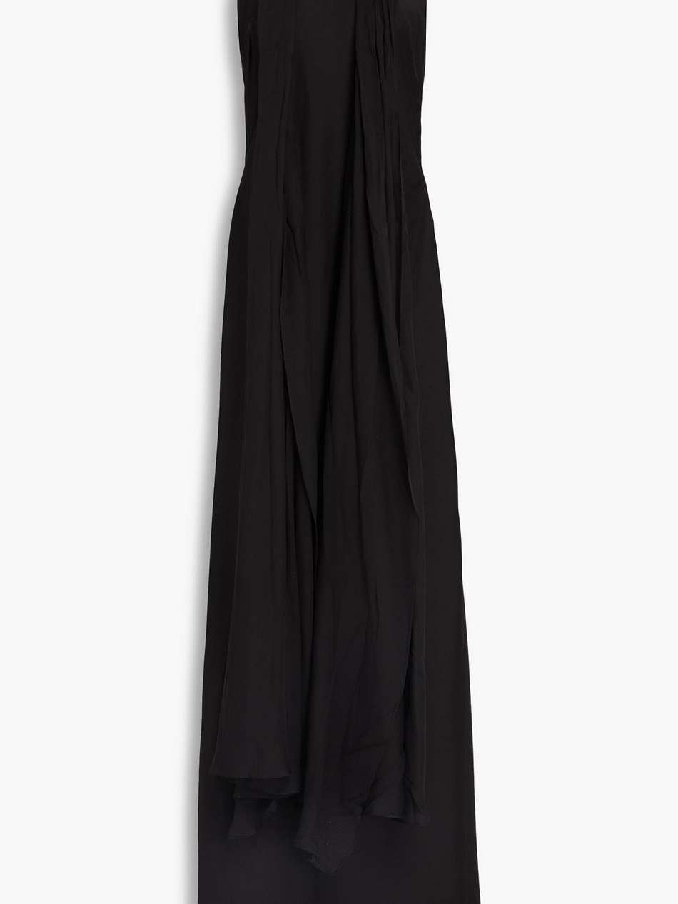 speranza draped chiffon and satin gown