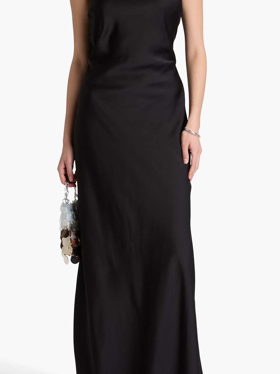 speranza draped chiffon and satin gown