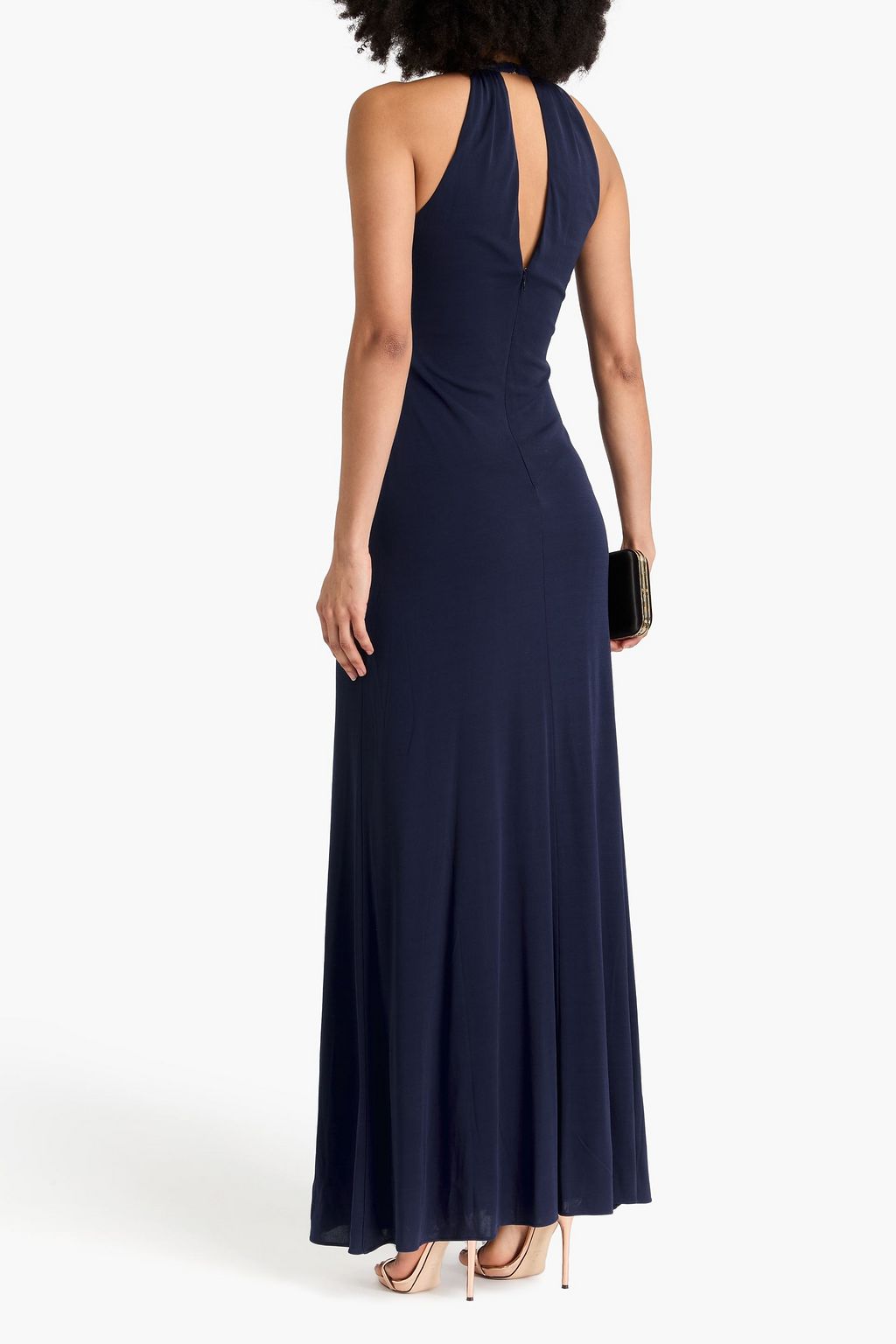 HALSTON Oriana embellished jersey gown