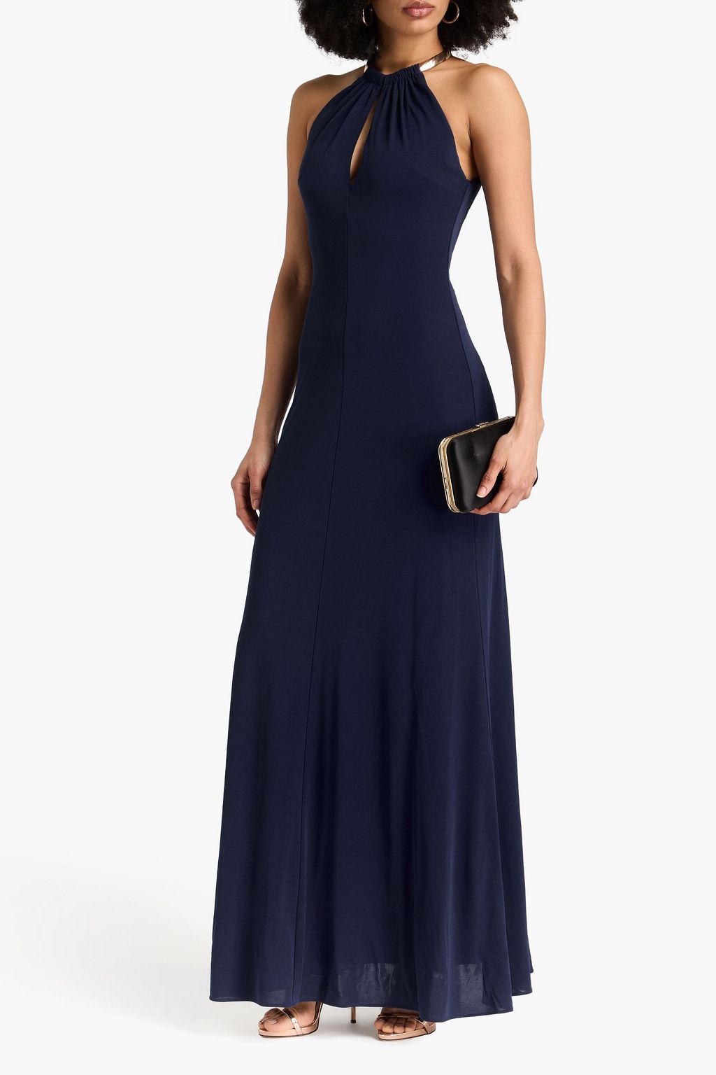 HALSTON Oriana embellished jersey gown