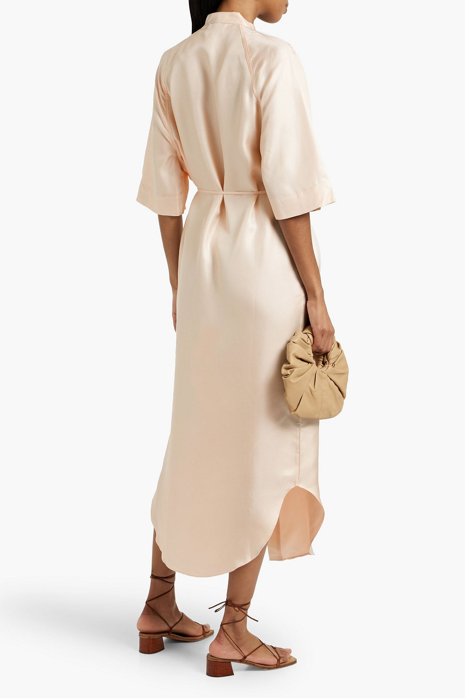 LOULOU STUDIO DURION SILK-TWILL MIDI SHIRT DRESS