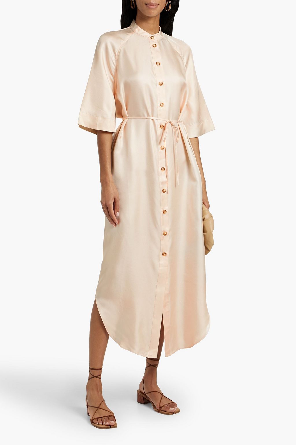LOULOU STUDIO Durion silk-twill midi shirt dress