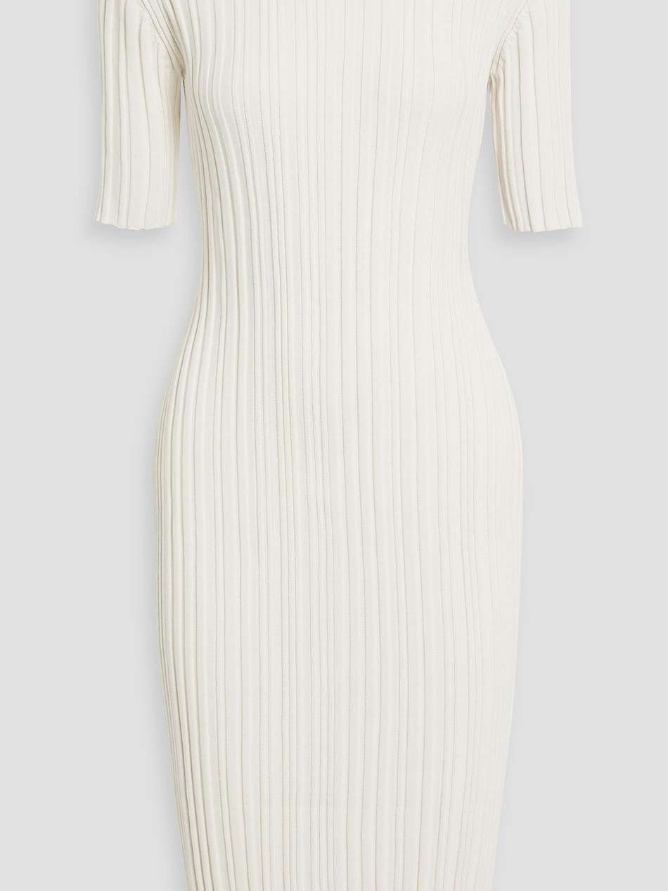 elea ribbed silk-blend midi dress