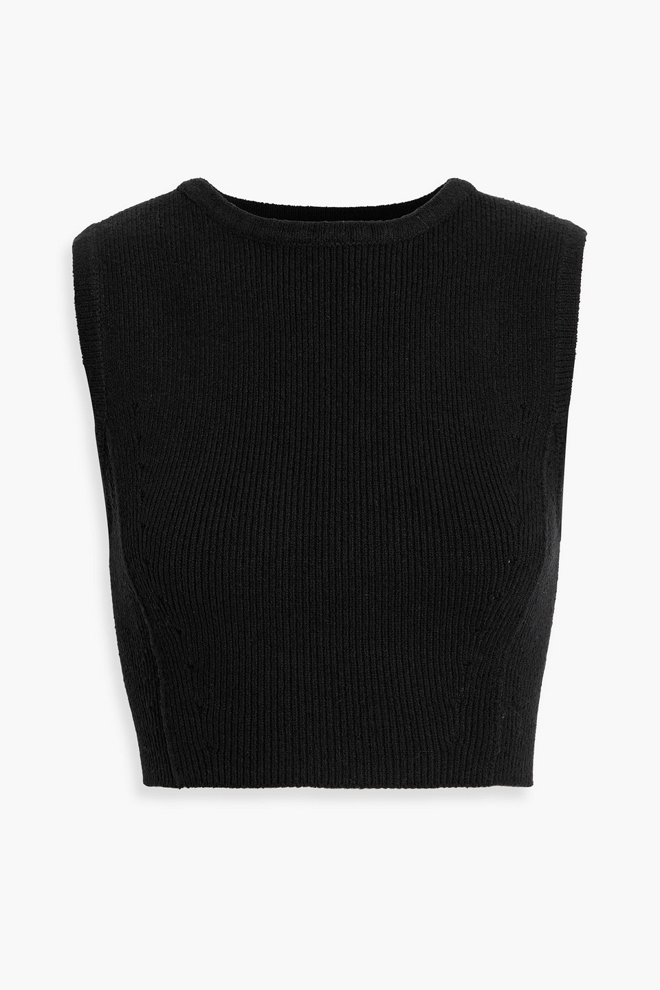 Loulou Studio Chace Cropped Stretch-knit Top In Black