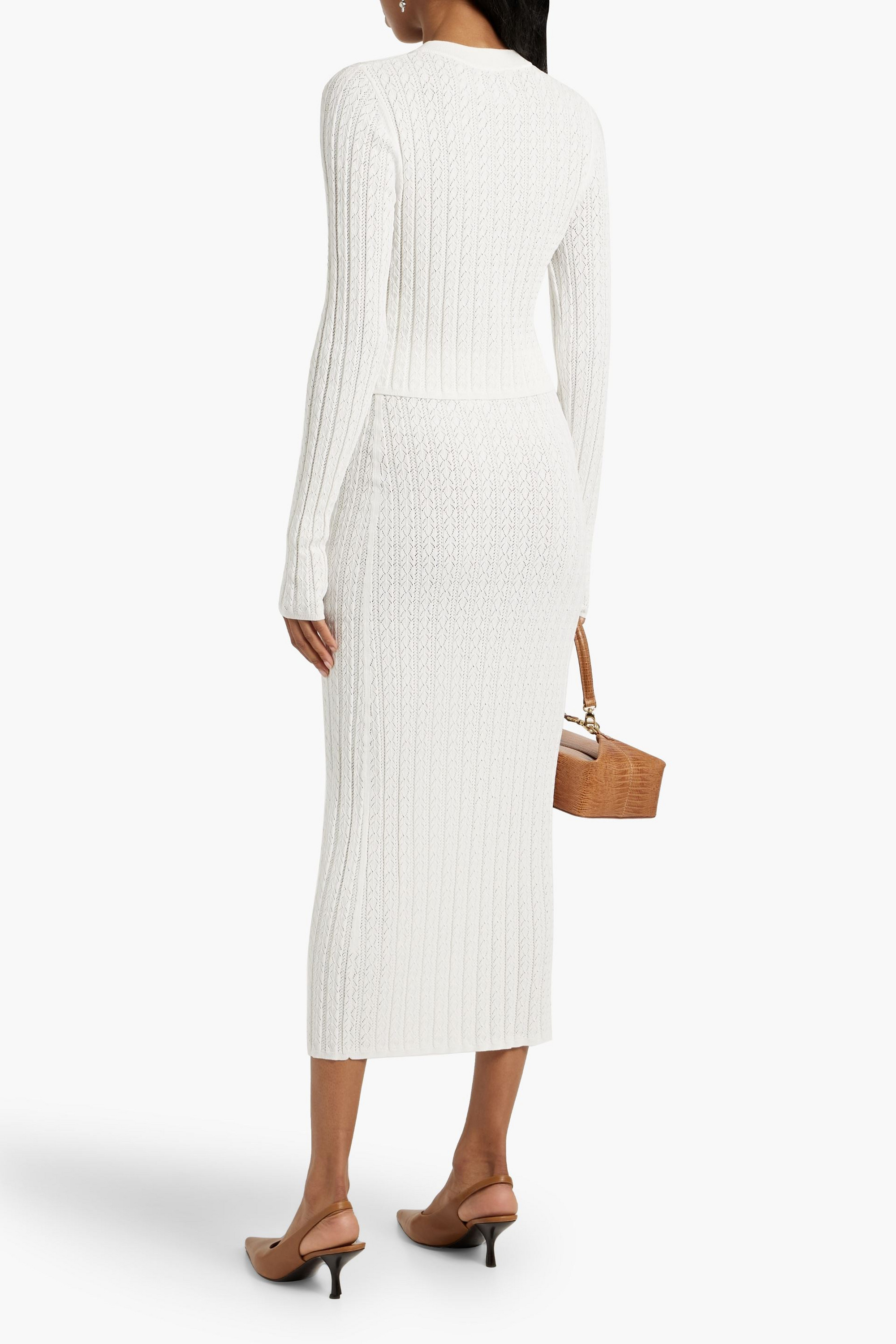 Loulou Studio Adiro ribbed pointelle-knit cardigan thumbnail