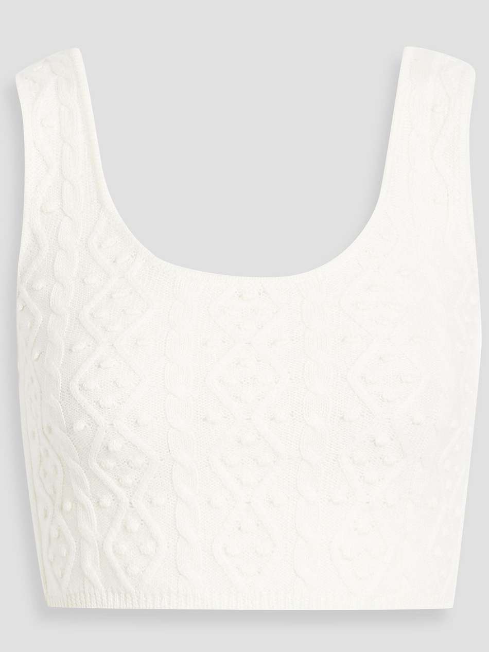 iris cropped cable-knit wool and cashmere-blend tank
