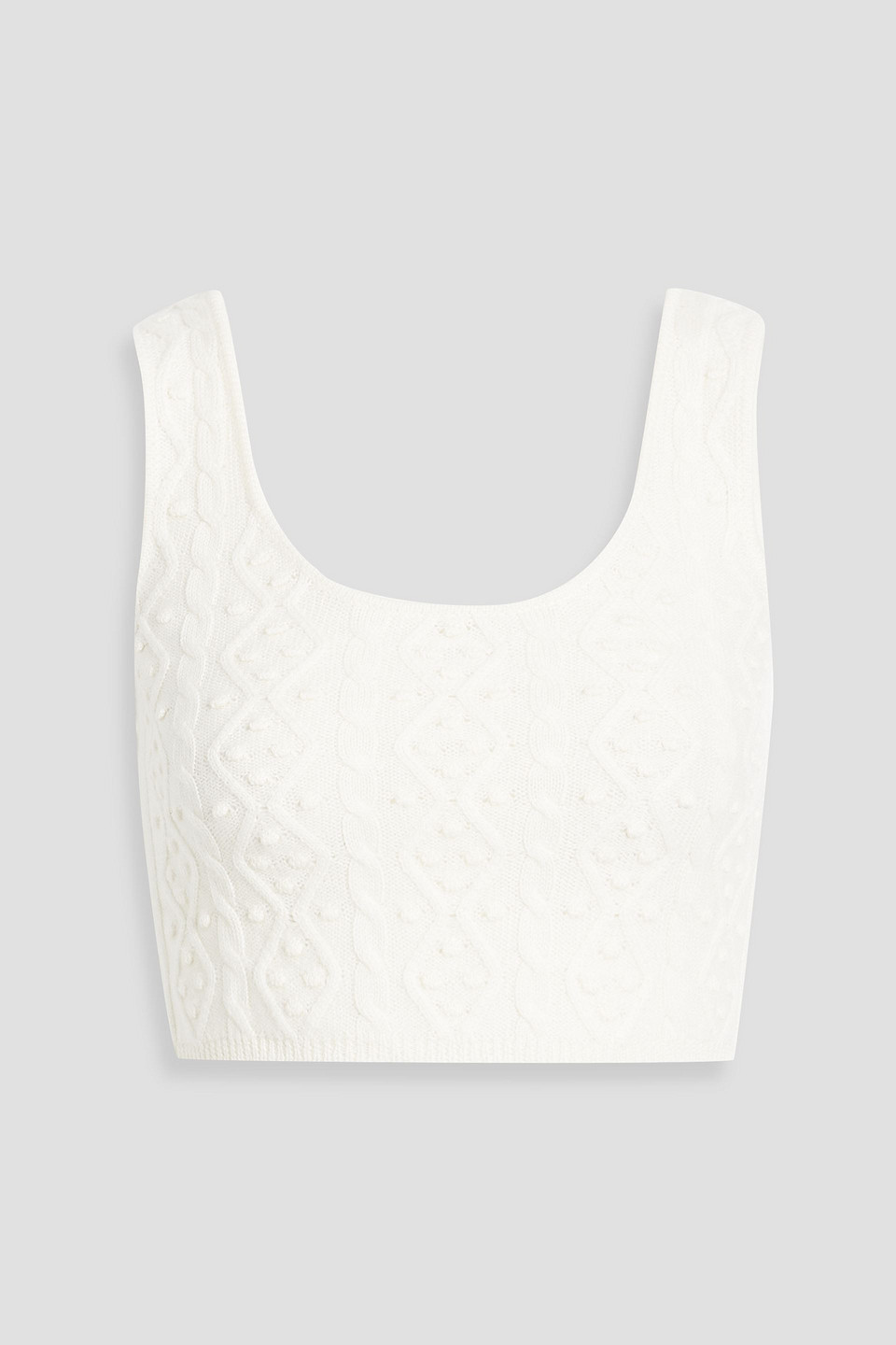 Loulou Studio Iris Cropped Cable-knit Wool And Cashmere-blend Tank In Ivory