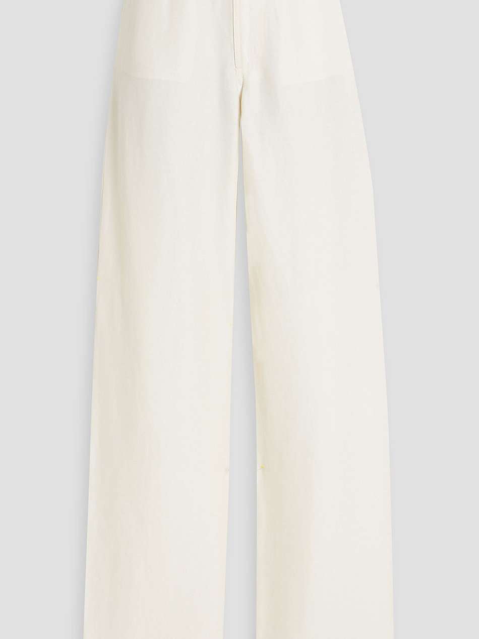 peran slub woven straight-leg pants