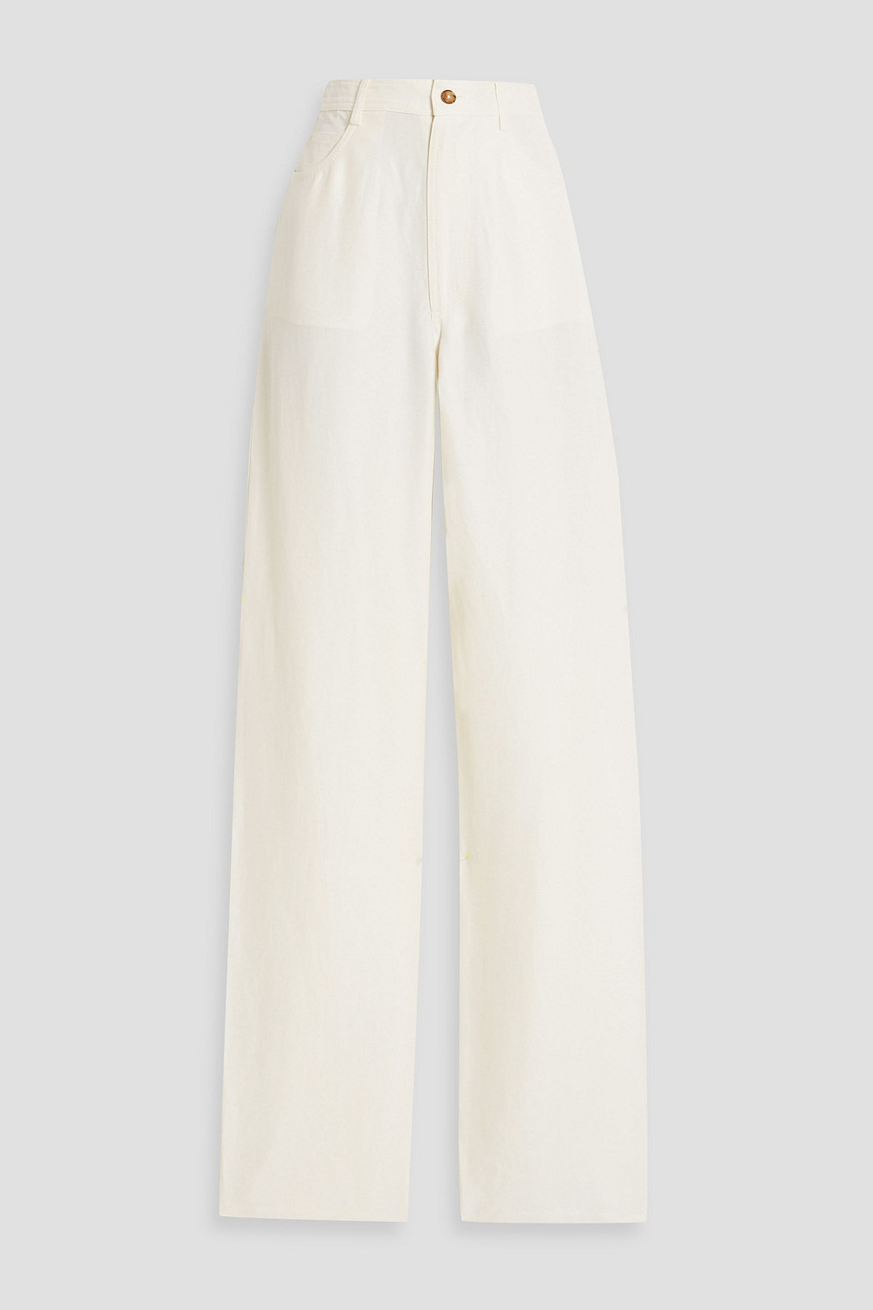 Loulou Studio Peran Slub Woven Straight-leg Pants In Ivory