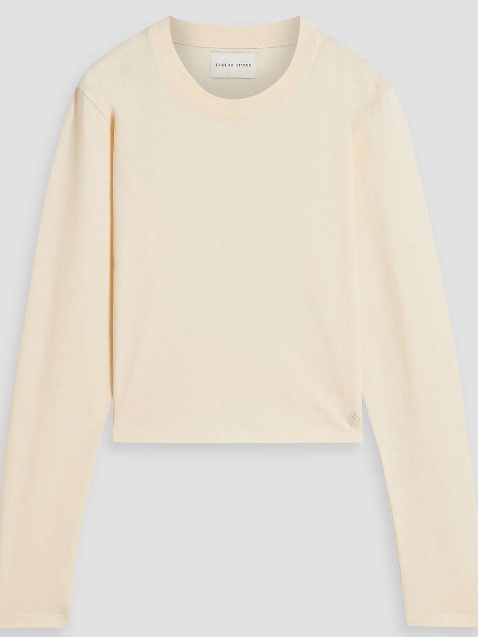 masal cropped pima cotton-jersey top