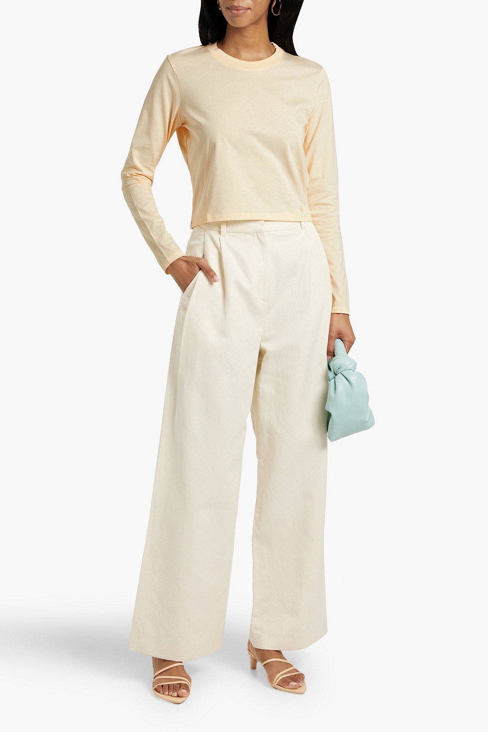LOULOU STUDIO MASAL CROPPED PIMA COTTON-JERSEY TOP