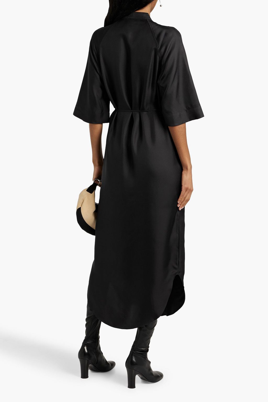 LOULOU STUDIO Durion silk-twill midi shirt dress