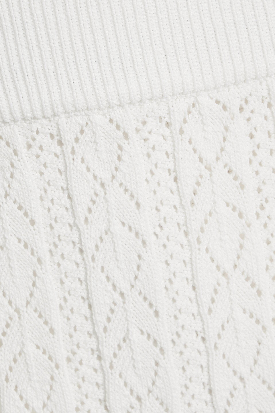 LOULOU STUDIO DERA RIBBED POINTELLE-KNIT MIDI SKIRT