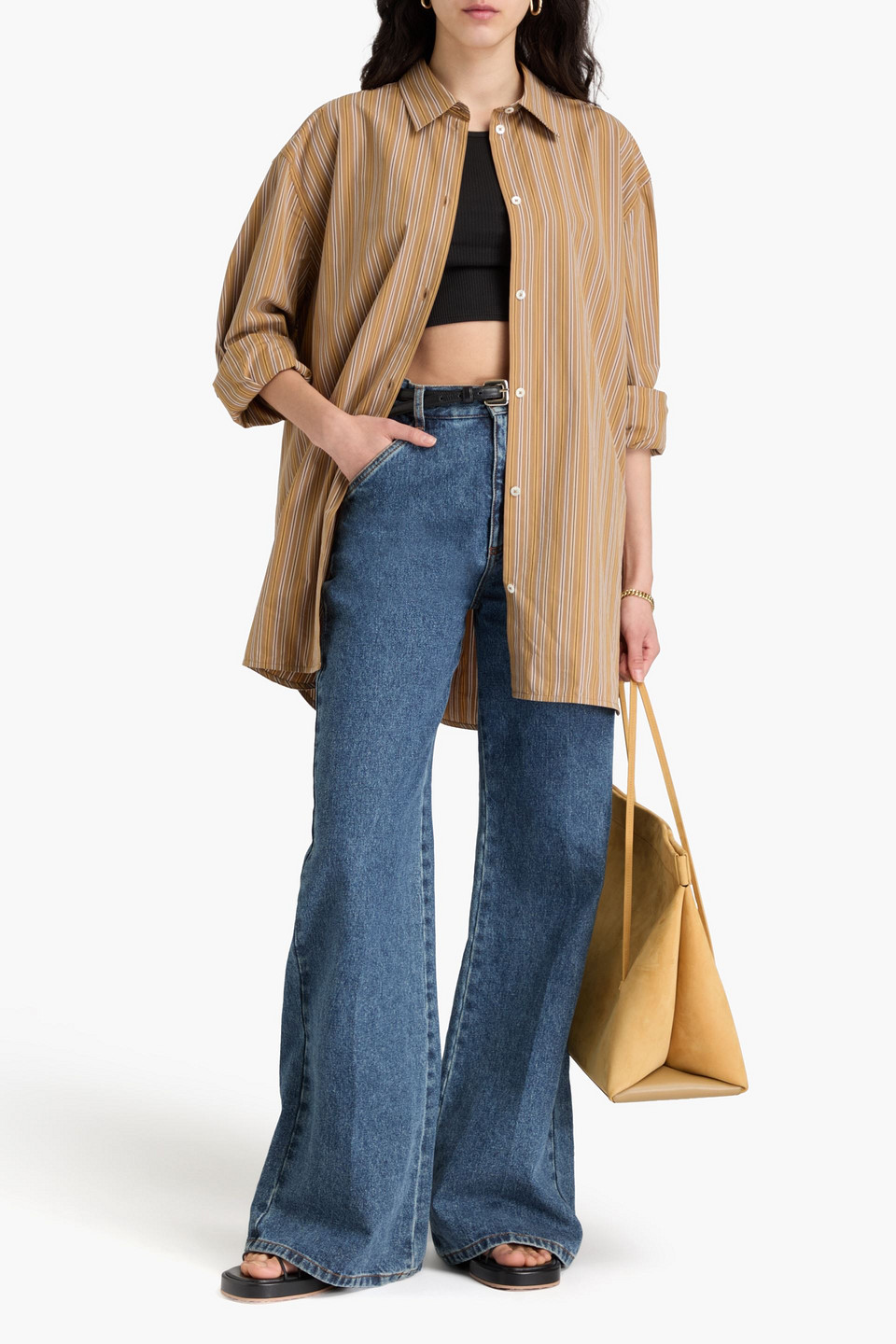Totême Brown Stripe Shirt In Multi
