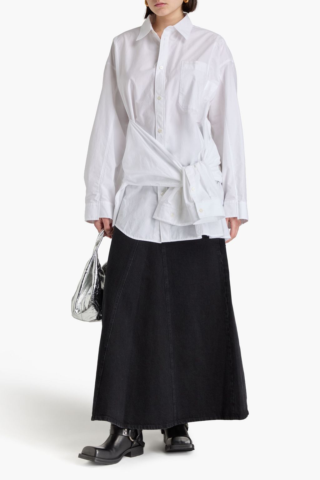 BALENCIAGA Tie-front cotton shirt