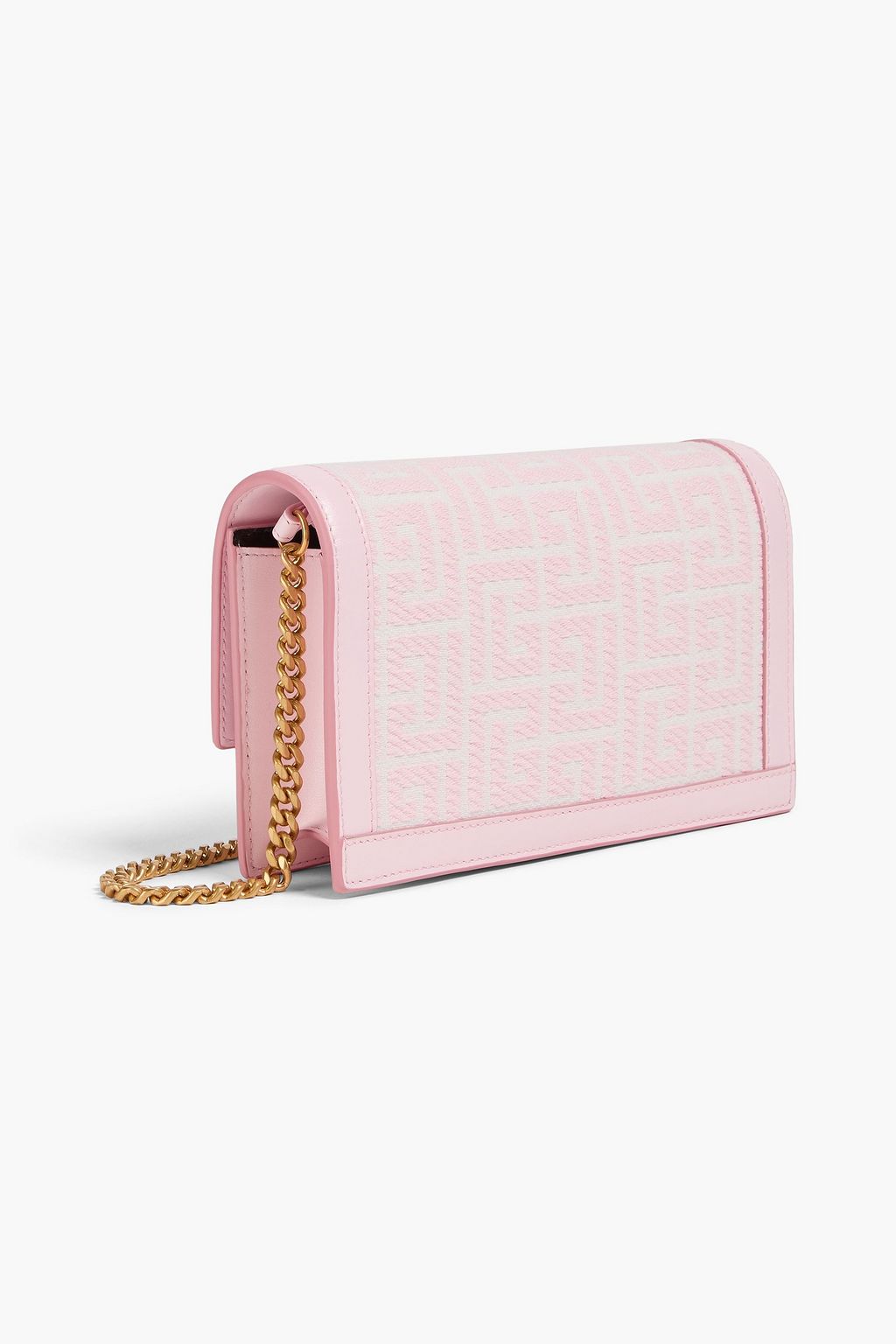 BALMAIN Jacquard-paneled leather cross-body bag