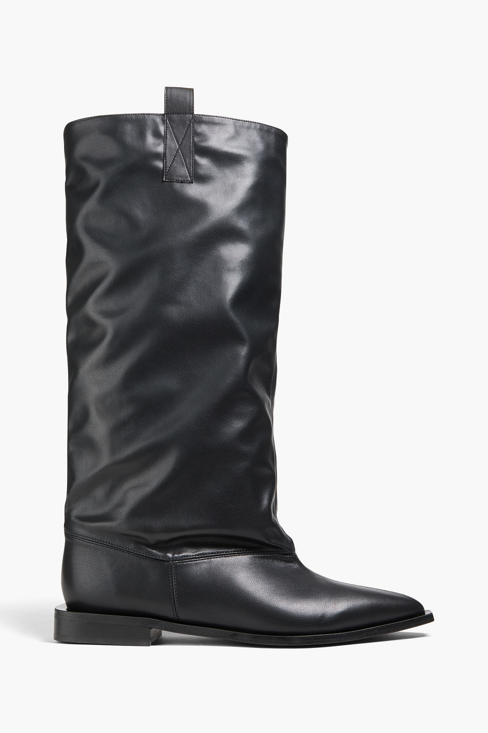 Ganni Leather-blend Boots In Black
