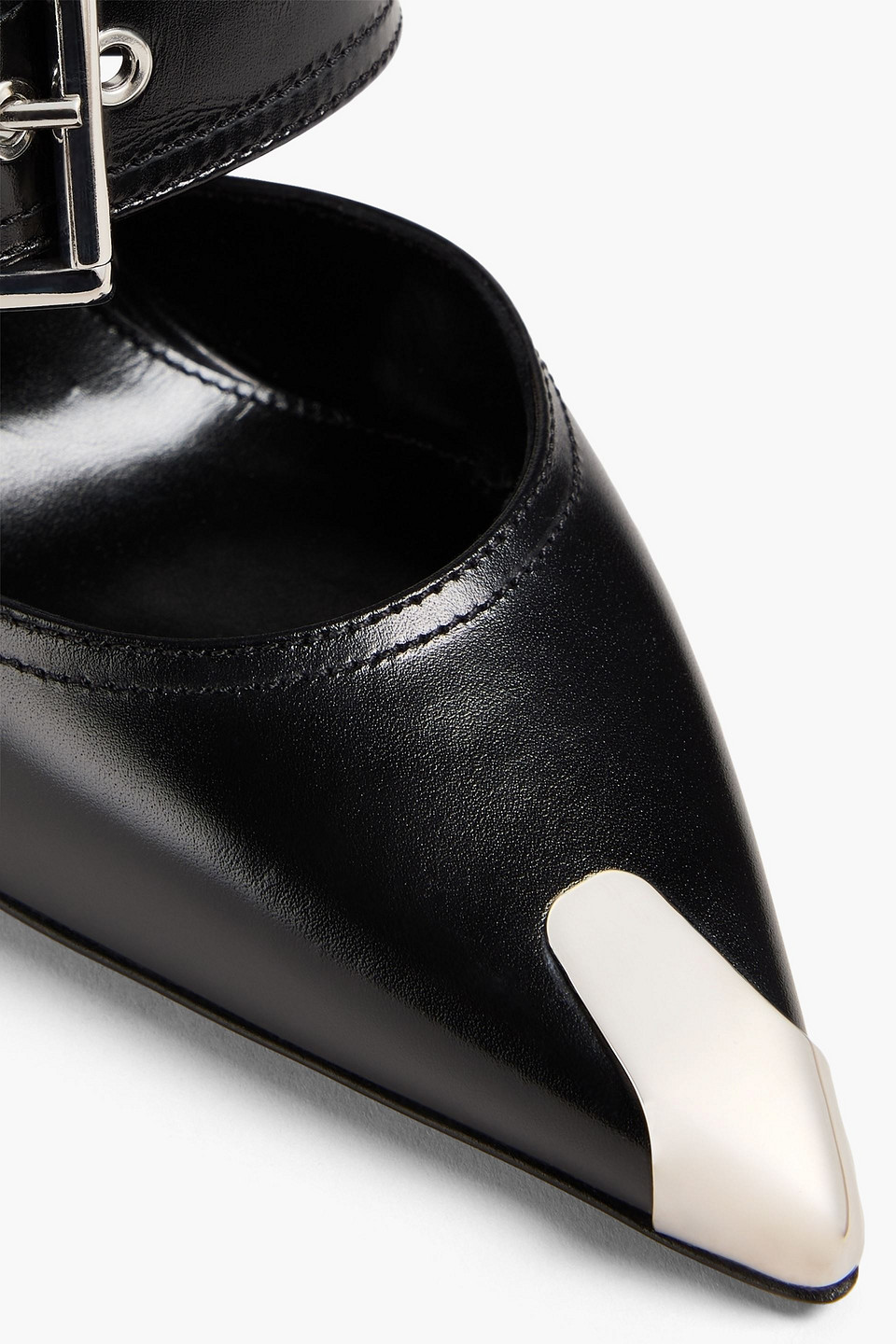 ALEXANDER MCQUEEN EMBELLISHED LEATHER MULES