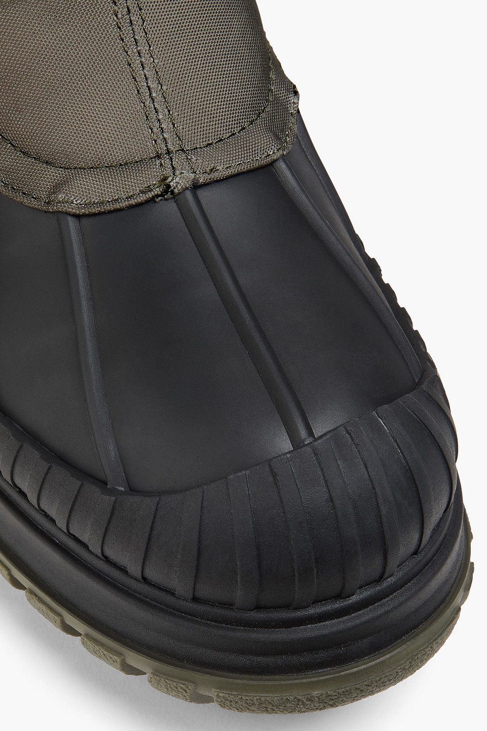 Ganni Shell And Rubber Ankle Boots In Army Green