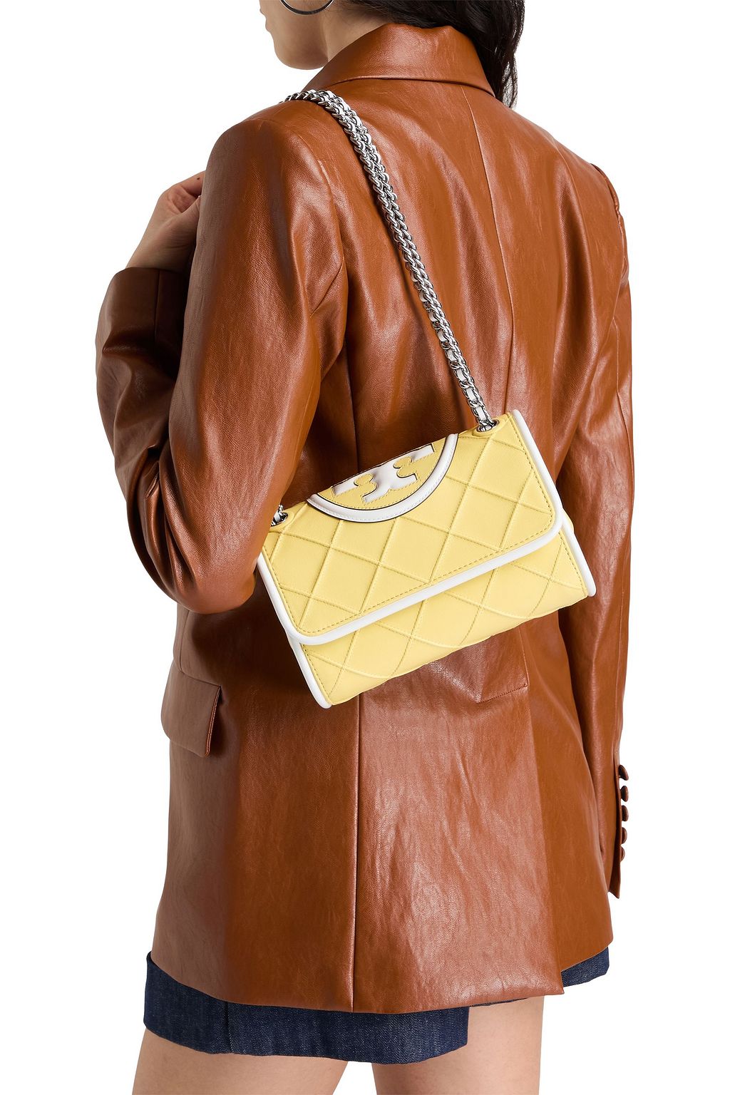 TORY BURCH Fleming レザー ショルダーバッグ キルティング