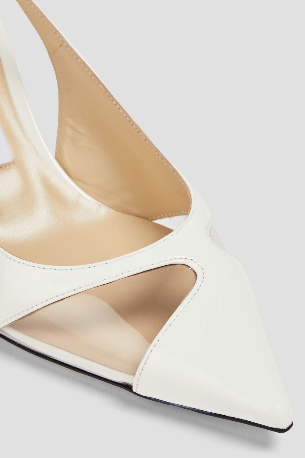 JIMMY CHOO Patent-leather and PVC slingback pumps