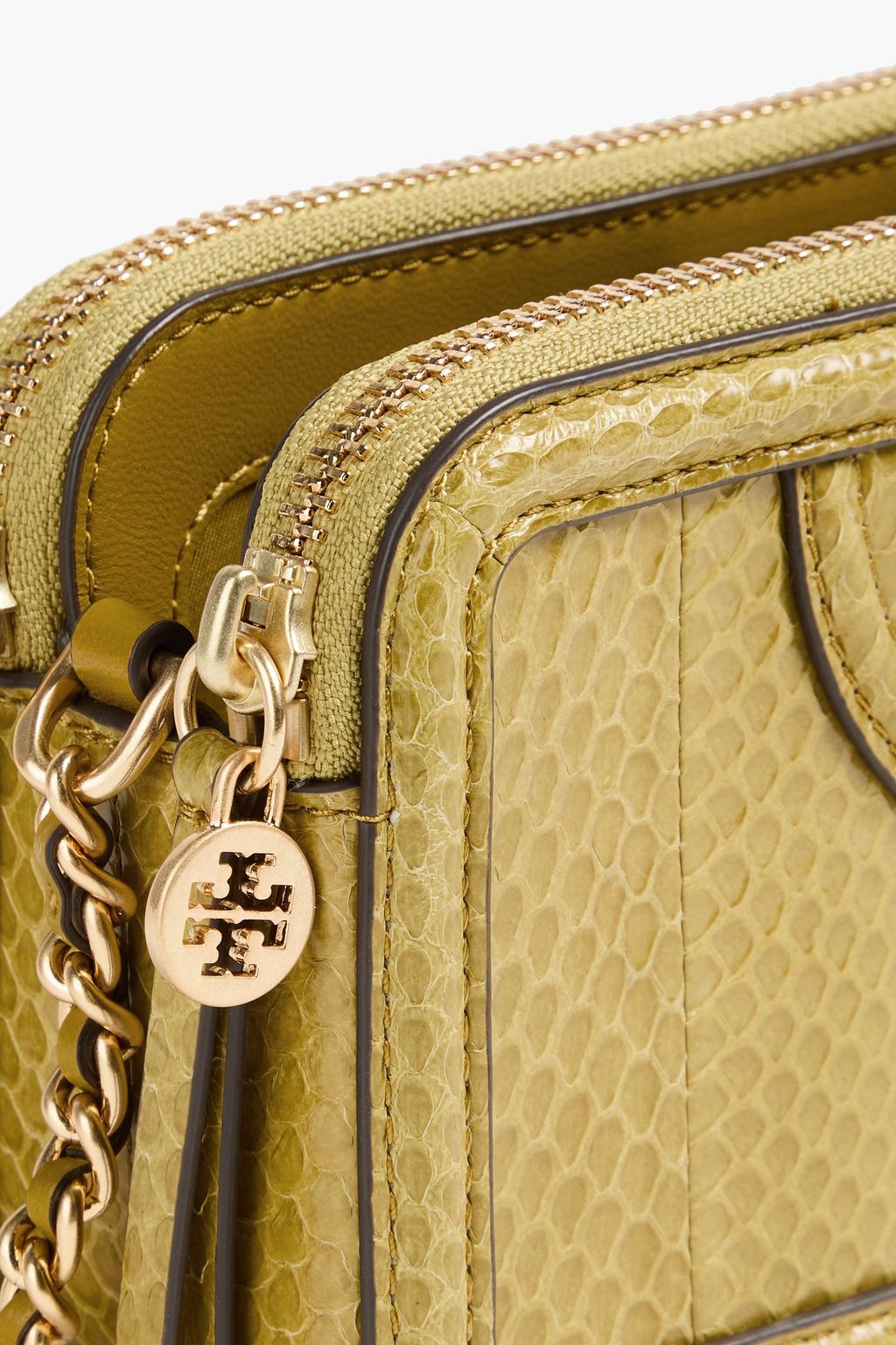 TORY BURCH Fleming watersnake cross-body bag