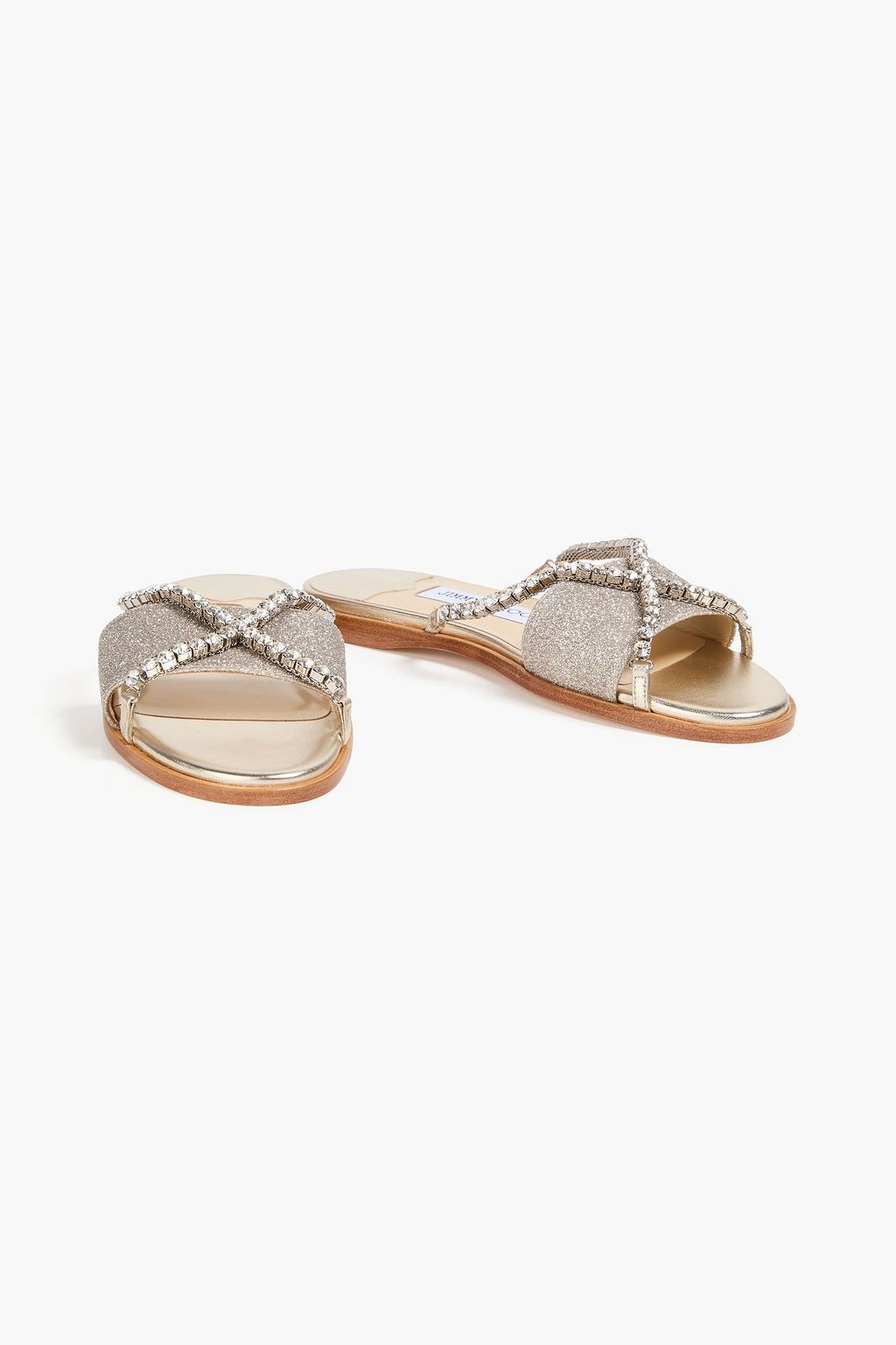 JIMMY CHOO Aadi 織地 サンダル グリッター加工