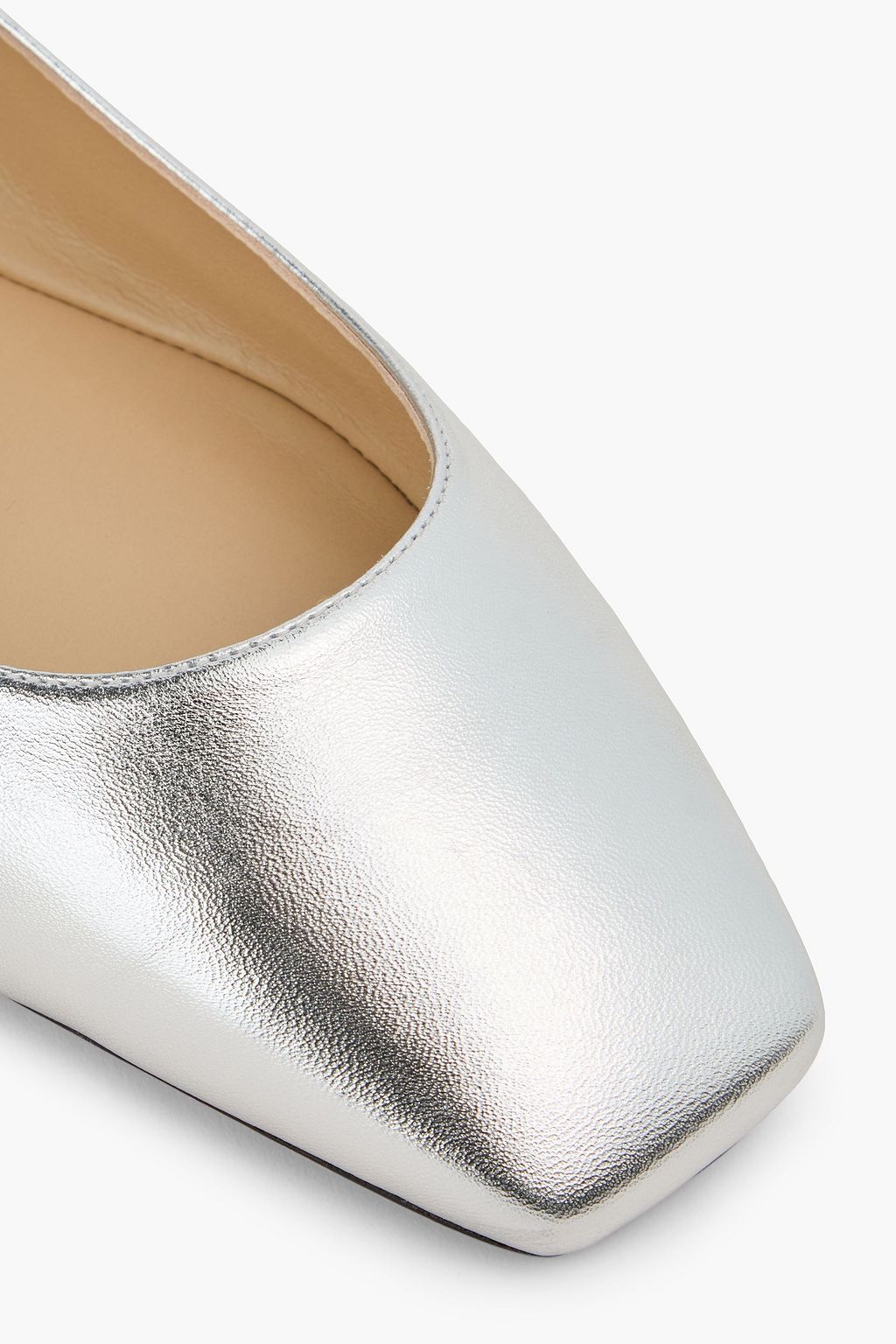 JIMMY CHOO Metallic leather ballet flats