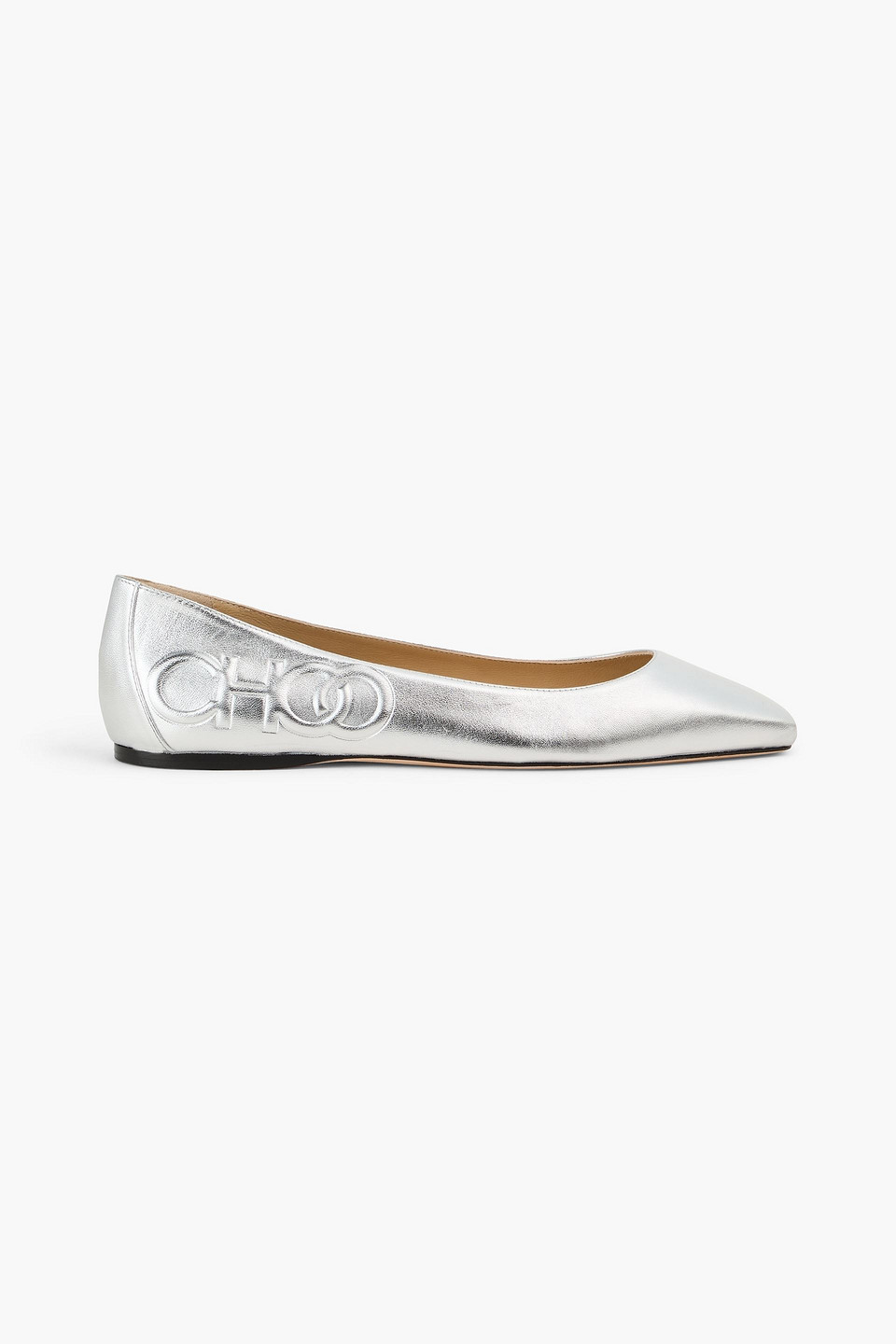 Jimmy Choo Ballerinas Aus Metallic-leder In Silber