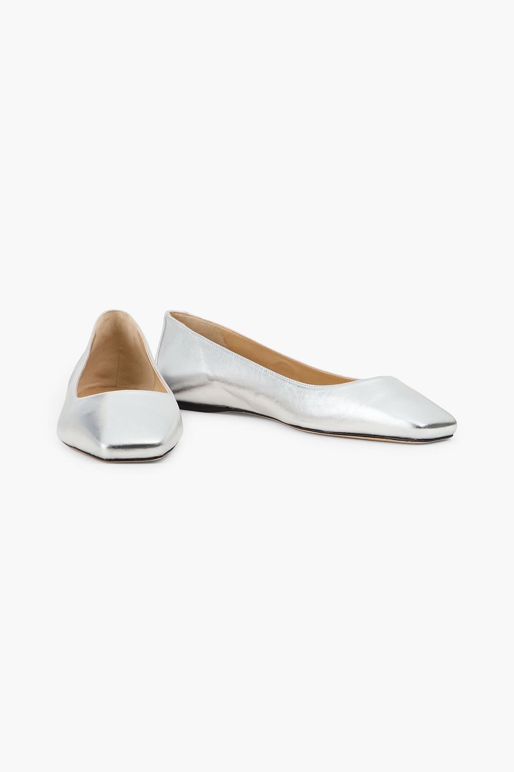 JIMMY CHOO Metallic leather ballet flats