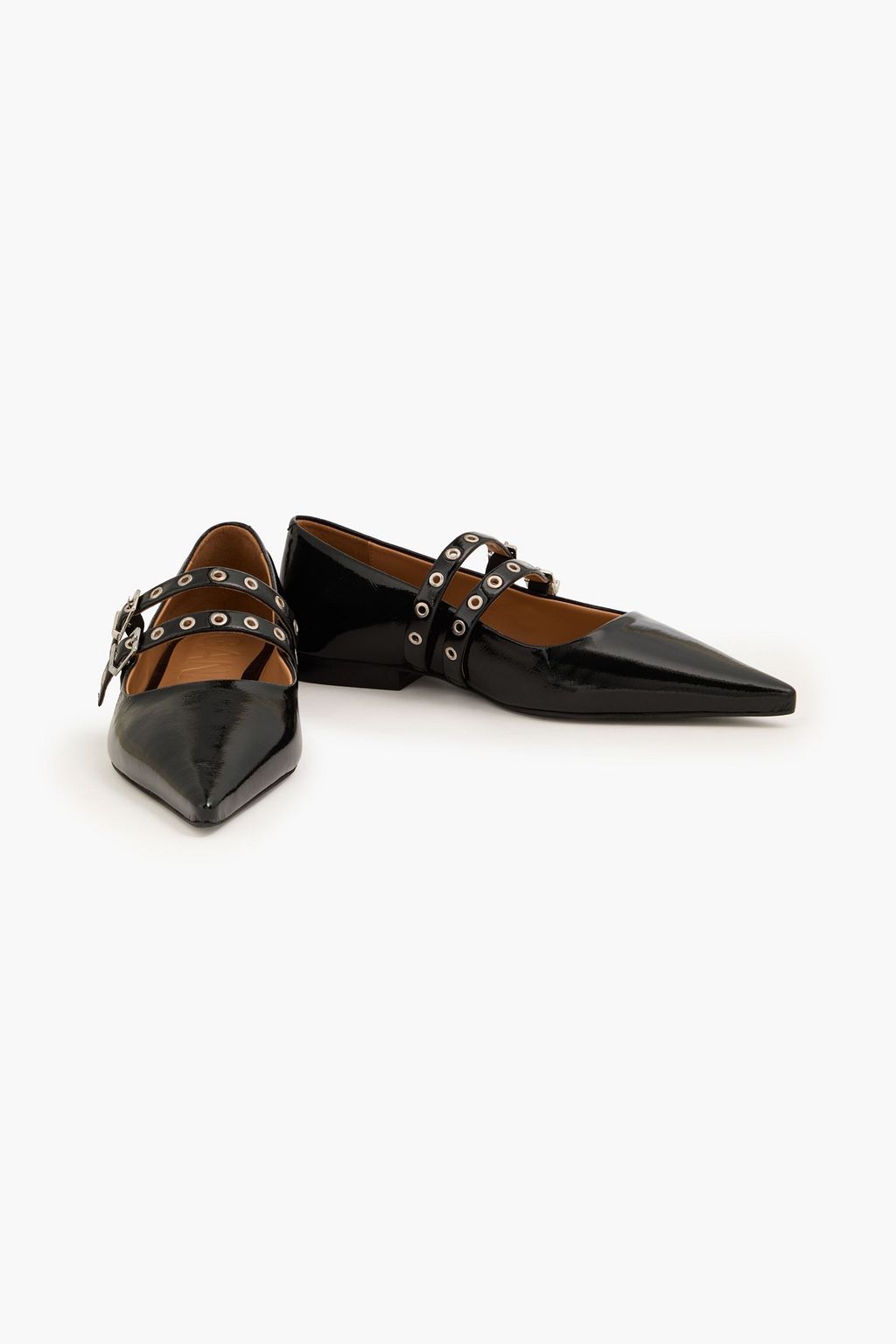 GANNI Buckled point-toe flats