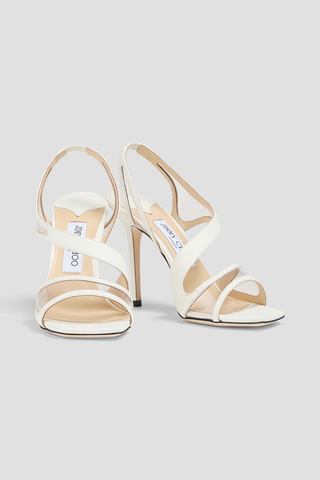 JIMMY CHOO صندل بحزام خلفي من الجلد ومادة PVC
