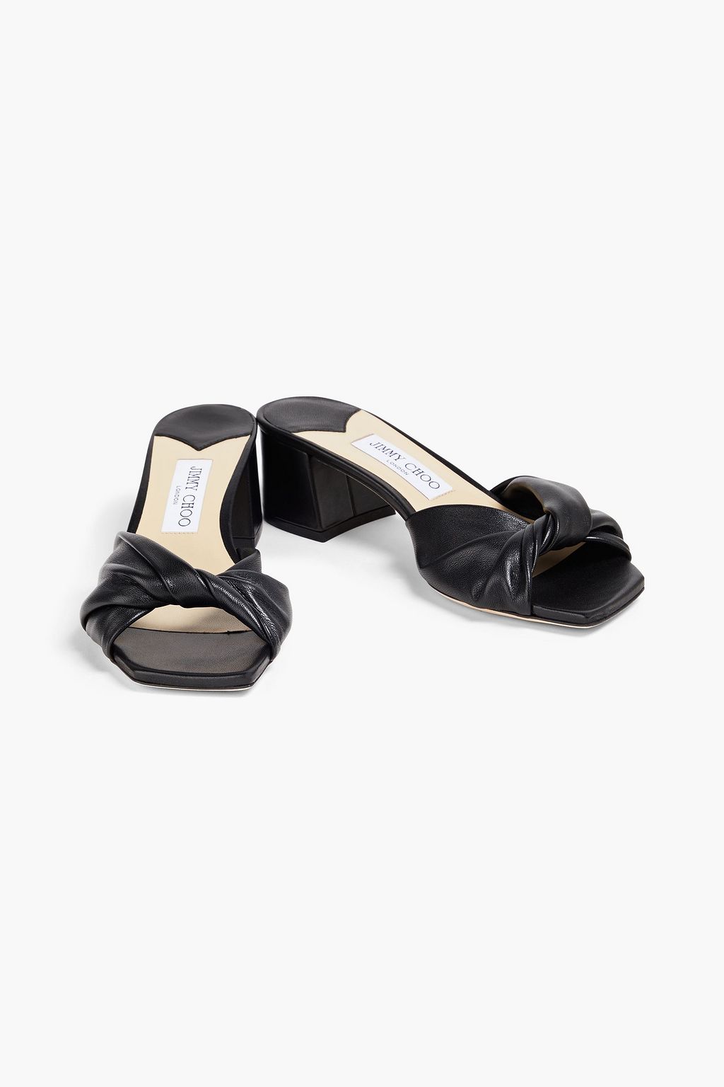 JIMMY CHOO レザー ミュール ツイスト入り