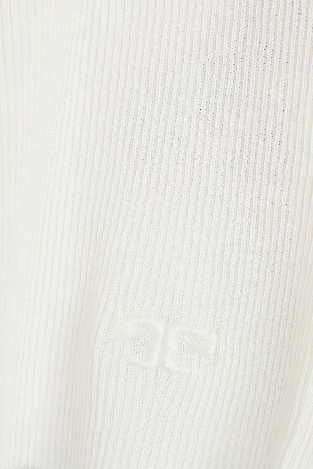 TORY BURCH بلوزة بياقة عالية بحبكة مضلّعة