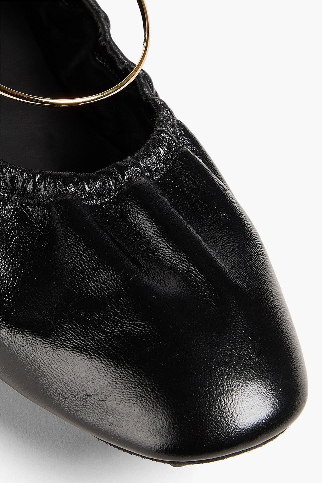 FENDI Glossed-leather ballet flats