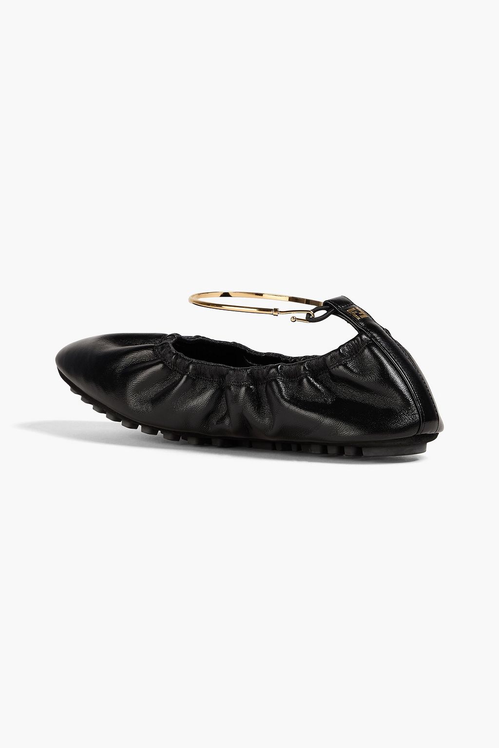 FENDI Glossed-leather ballet flats