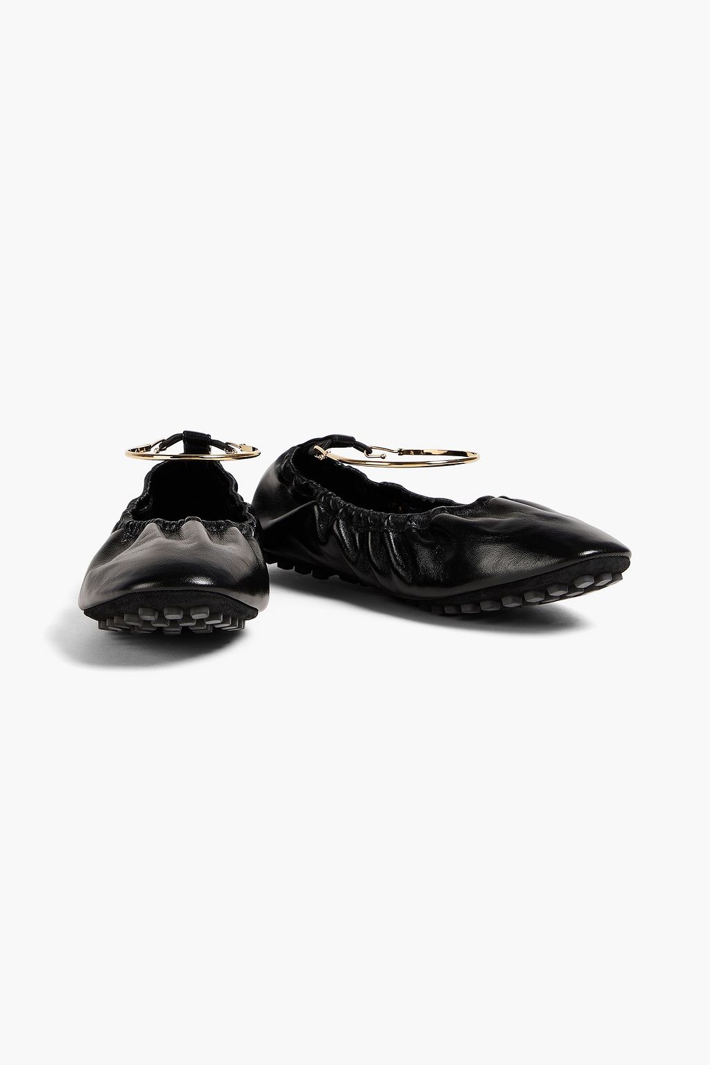 FENDI Glossed-leather ballet flats