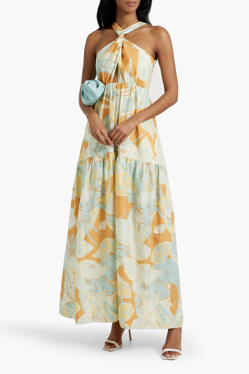 A.L.C. Veronica cutout printed cotton-poplin maxi dress