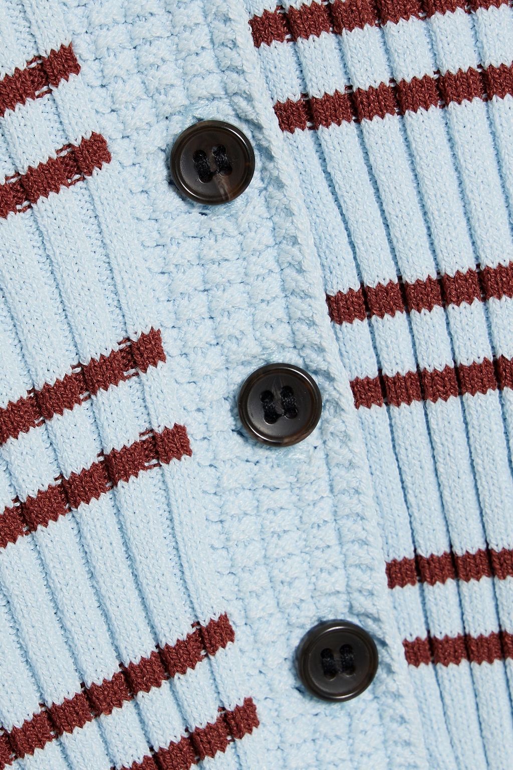 A.L.C. Sydney striped ribbed-knit polo shirt