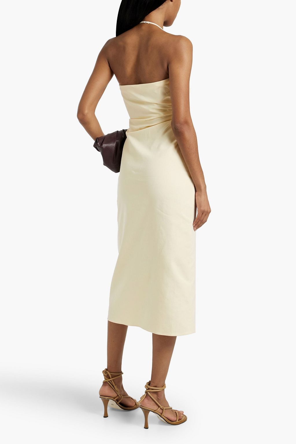 A.L.C. Charlotte wrap-effect cotton-blend halterneck midi dress
