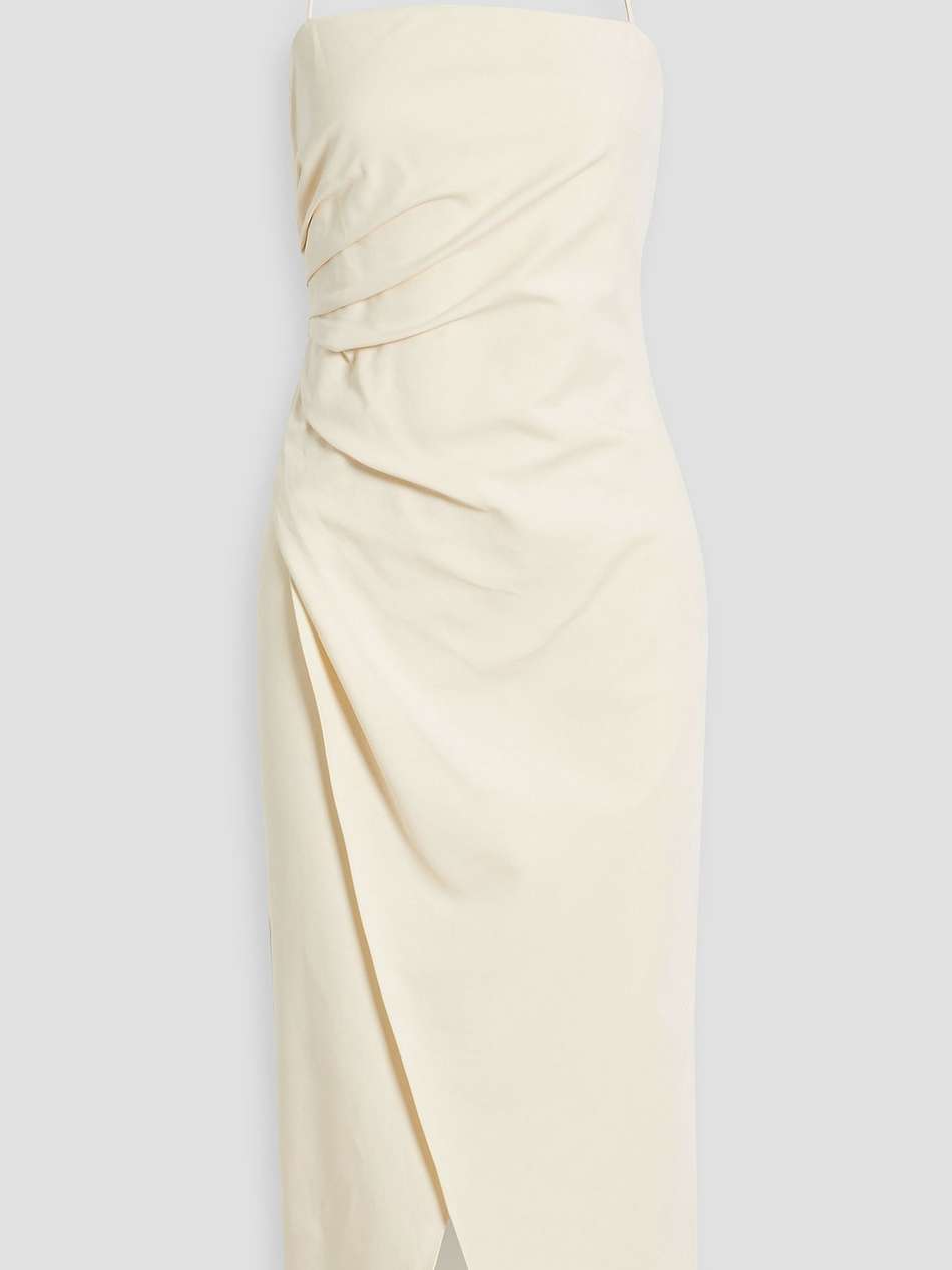 charlotte wrap-effect cotton-blend halterneck midi dress