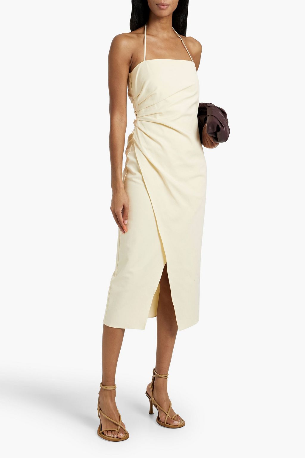 A.L.C. Charlotte wrap-effect cotton-blend halterneck midi dress