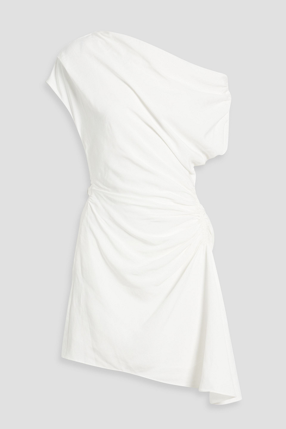 A.l.c Poppy One-shoulder Draped Jersey Mini Dress In White