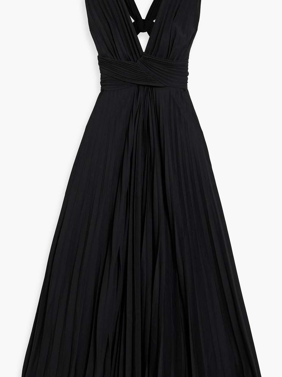 everly cutout pleated crepe midi dress